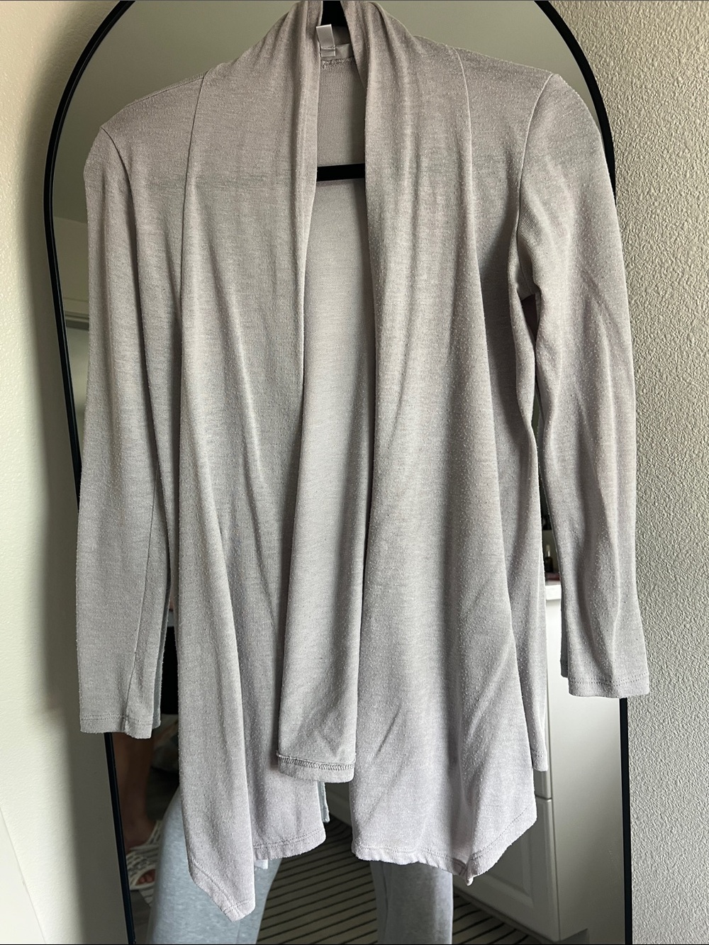 Light Gray Open Front Women's Cardigan Sweater
